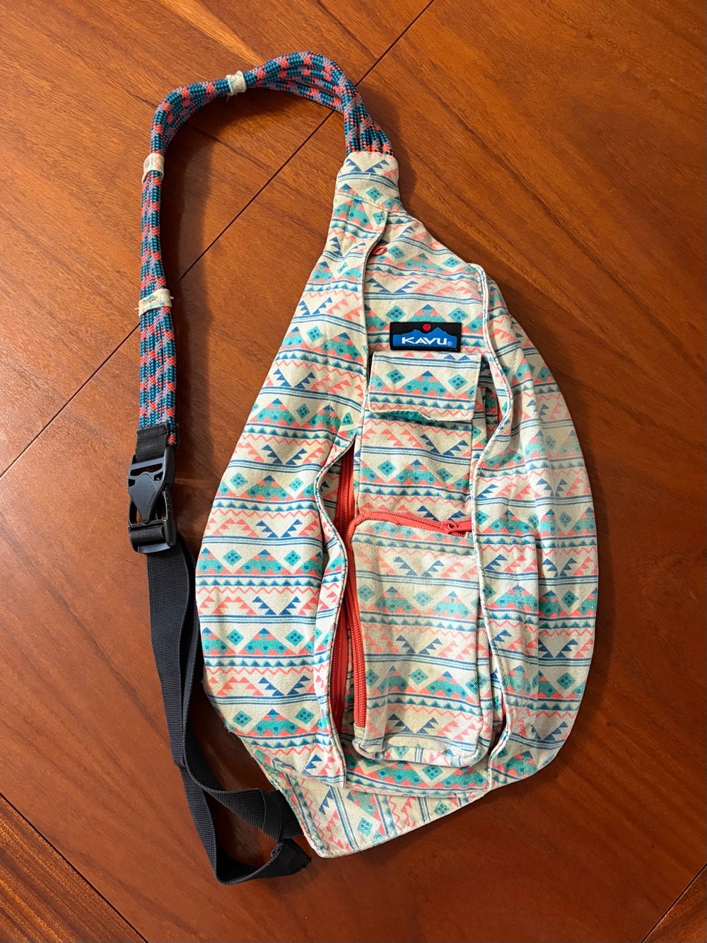 Original KAVU Rope Sling Crossbody Bag Canvas Southwest Casual Travel Purse